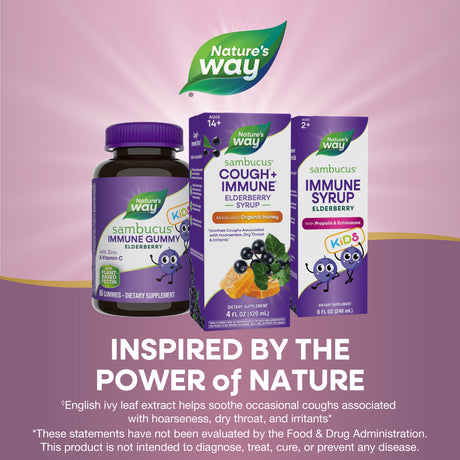 <{%MAIN5_13313%}>Nature's Way® | Sambucus Cough +♢ Immune* Elderberry Syrup