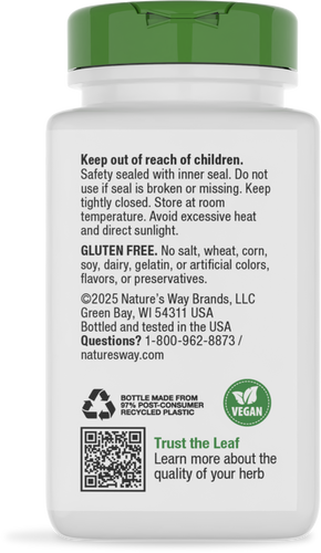 Nature's Way® | Goldenseal Herb - back of pack Sku:13700