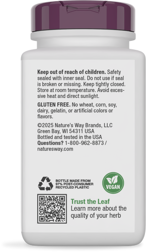 Nature's Way® | St. John's Wort - back of pack Sku:63000
