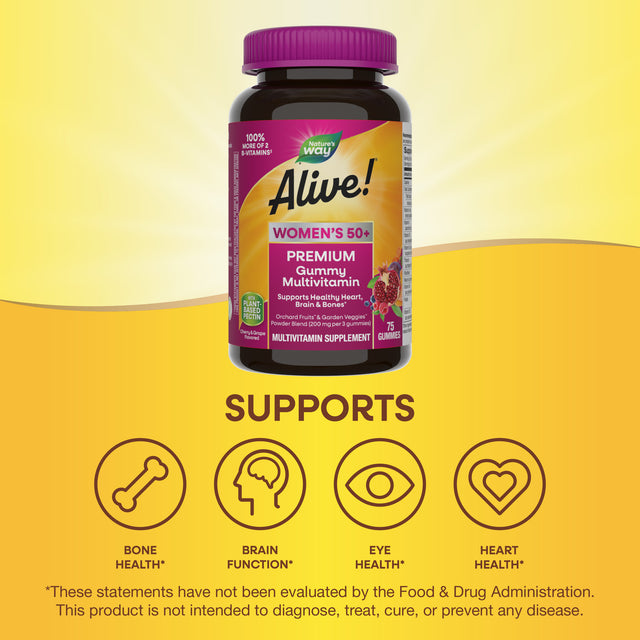 <{%MAIN3_15899%}>Nature's Way® | Alive! Premium Women's 50+ Gummy Multivitamin