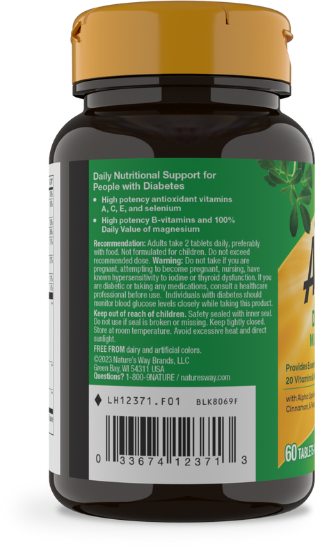 <{%360IMAGE2_12371%}>Nature's Way® | Alive! Diabetic Multivitamin - left side of pack