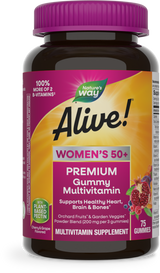 <{%PRIMARY_15899%}>Nature's Way® | Alive! Premium Women's 50+ Gummy Multivitamin, 75 gummies, Cherry & Grape