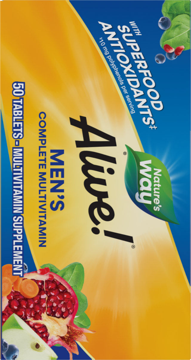<{%360IMAGE6_13660%}>Nature's Way® | Alive! Men's Complete Multivitamin - left side of pack