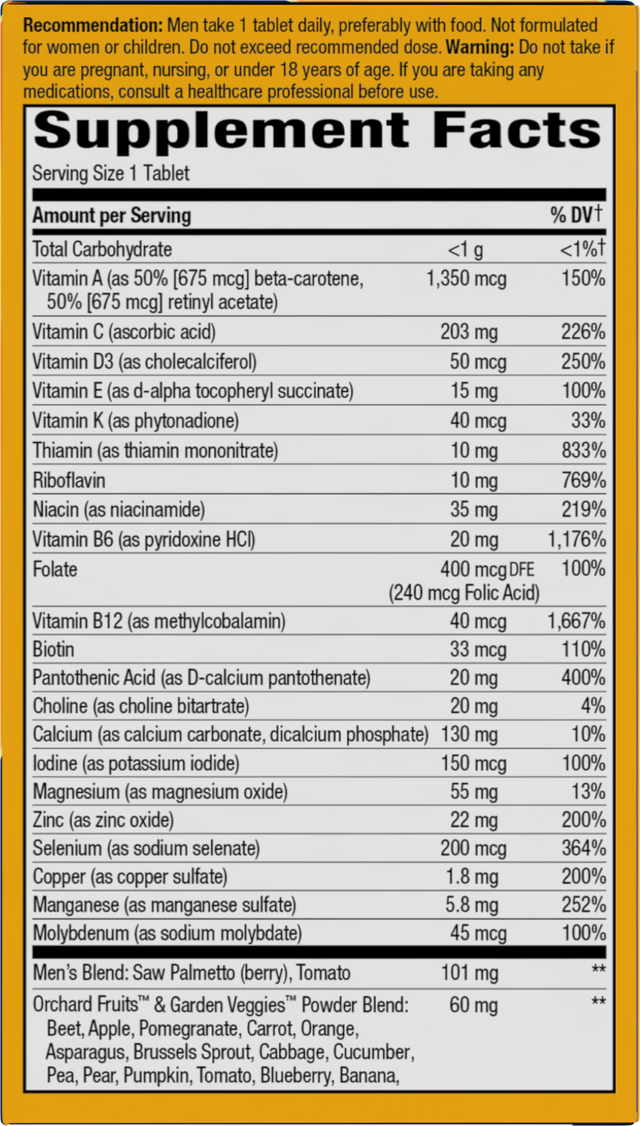 <{%360IMAGE4_15685%}>Nature's Way® | Alive! Men's Ultra Multivitamin - right side of pack