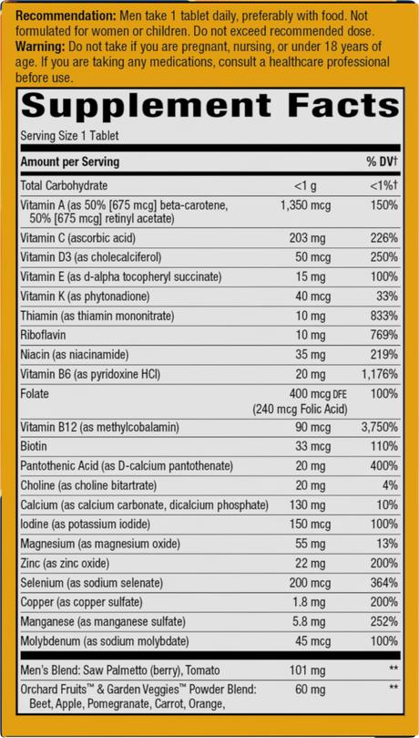 <{%360IMAGE1_15691%}>Nature's Way® | Alive! Men's 50+ Ultra Multivitamin - right side of pack