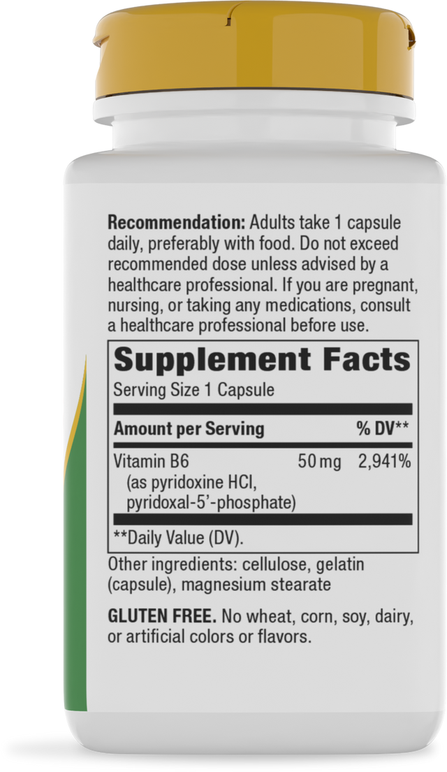 <{%360IMAGE1_40431%}>Nature's Way® | Vitamin B6 High Potency - right side of pack