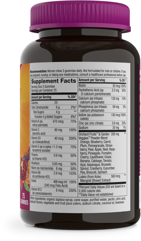 <{%360IMAGE1_15899%}>Nature's Way® | Alive! Premium Women's 50+ Gummy Multivitamin - right side of pack