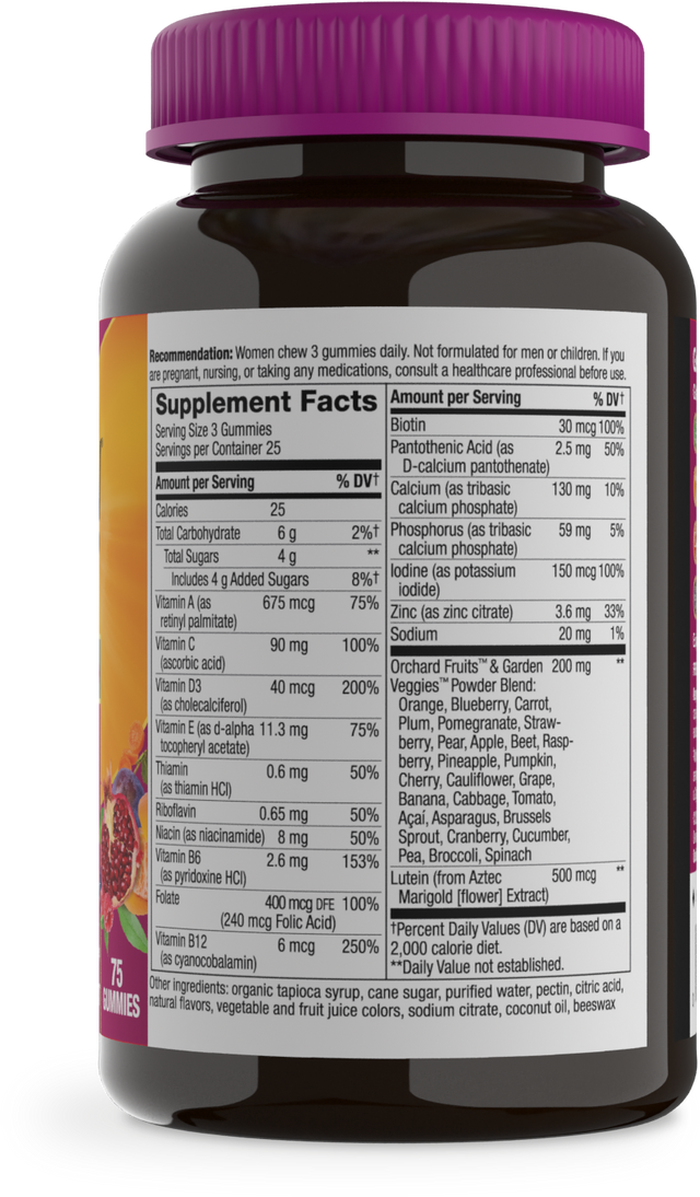 <{%360IMAGE1_15899%}>Nature's Way® | Alive! Premium Women's 50+ Gummy Multivitamin - right side of pack