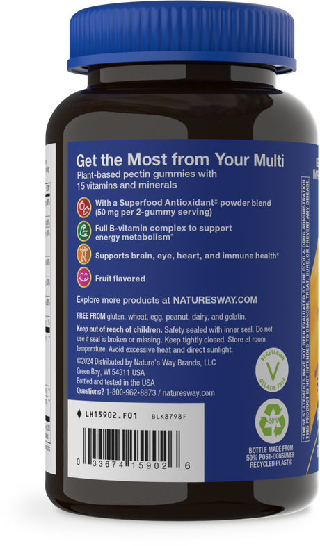 <{%360IMAGE8_15902%}>Nature's Way® | Alive! Men's 50+ Gummy Multivitamin - left side of pack