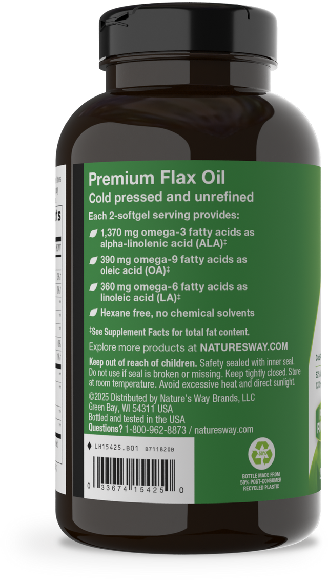 <{%360IMAGE2_15425%}>Nature's Way® | Flax Oil - left side of pack