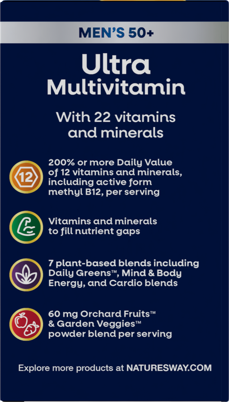 <{%360IMAGE3_15691%}>Nature's Way® | Alive! Men's 50+ Ultra Multivitamin - left side of pack