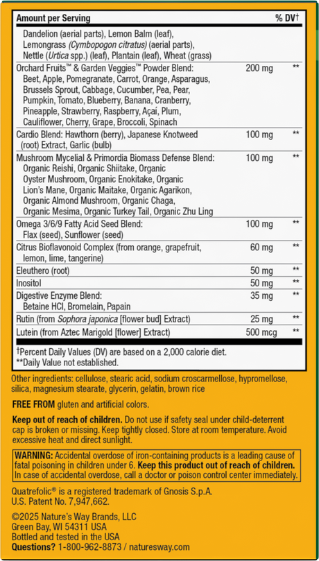<{%360IMAGE2_14927%}>Nature's Way® | Alive! Max3 Potency Adult Complete Multivitamin - back of pack