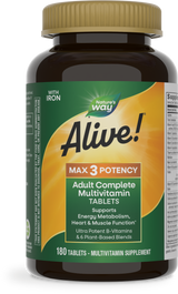 <{%PRIMARY_14928%}>Nature's Way® | Alive! Max3 Potency Adult Complete Multivitamin, 180 tablets
