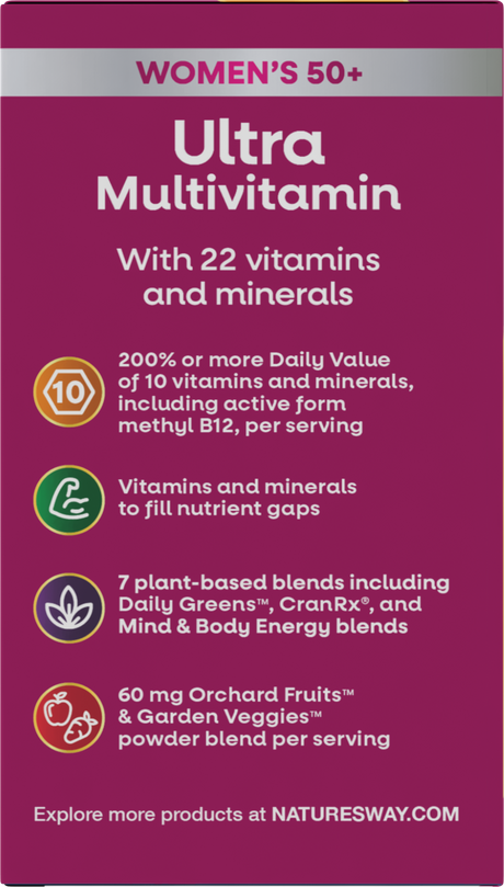<{%360IMAGE6_15692%}>Nature's Way® | Alive! Women's 50+ Ultra Multivitamin - left side of pack