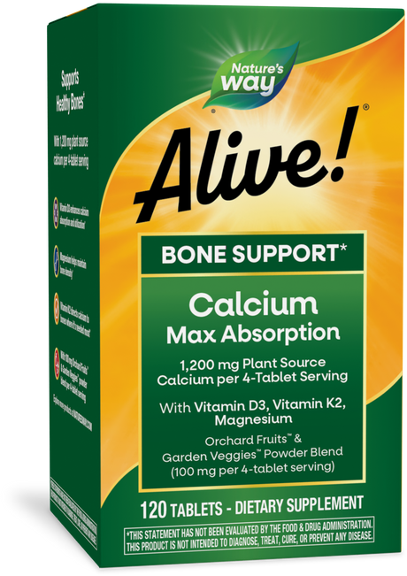 <{%PRIMARY_15839%}>Nature's Way® | Alive! Calcium Bone Support, 120 tablets