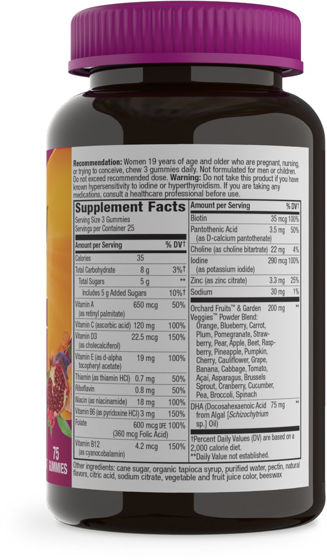 <{%360IMAGE1_10482%}>Nature's Way® | Alive! Premium Prenatal Gummies - right side of pack