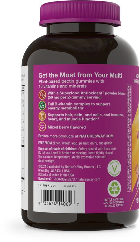 <{%360IMAGE8_14069%}>Nature's Way® | Alive! Women's Gummy Multivitamin - left side of pack