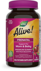 <{%PRIMARY_10482%}>Nature's Way® | Alive! Premium Prenatal Gummies, 75 gummies, Strawberry & Lemon