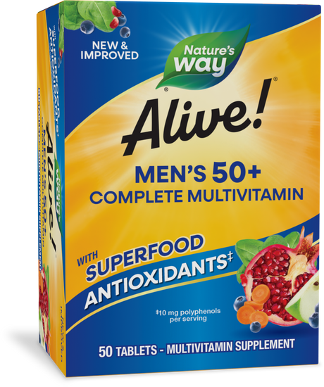 <{%PRIMARY_13661%}>Nature's Way® | Alive! Men's 50+ Complete Multivitamin, 50 tablets