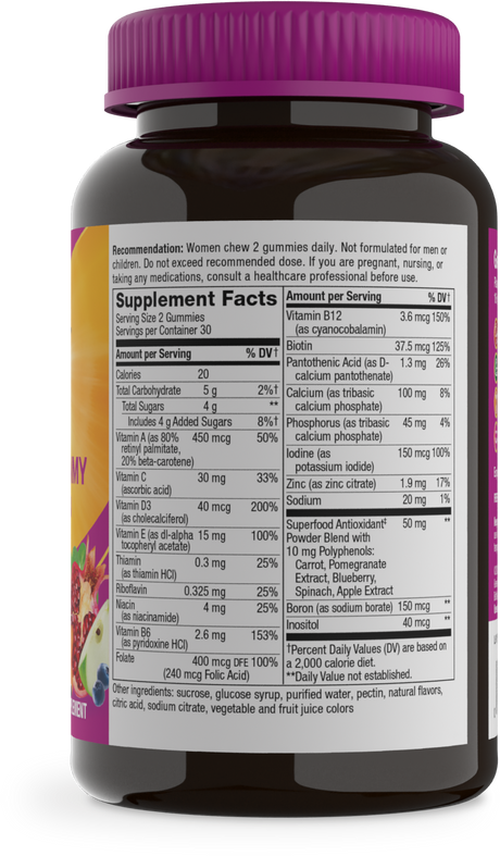 <{%360IMAGE1_15903%}>Nature's Way® | Alive! Women's Gummy Multivitamin - right side of pack