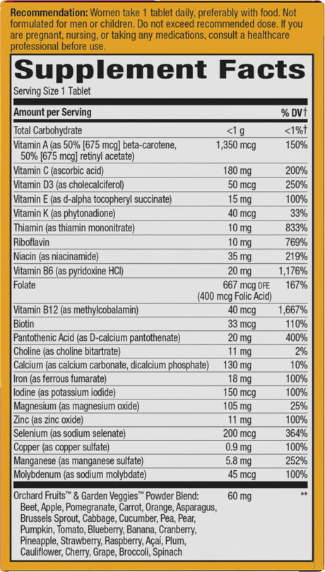 <{%360IMAGE4_15686%}>Nature's Way® | Alive! Women's Ultra Multivitamin - right side of pack