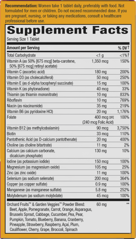 <{%360IMAGE4_15692%}>Nature's Way® | Alive! Women's 50+ Ultra Multivitamin - right side of pack