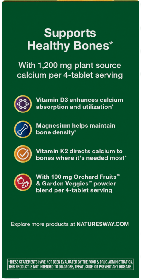 <{%360IMAGE10_15838%}>Nature's Way® | Alive! Calcium Bone Support - left side of pack