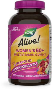 <{%PRIMARY_14068%}>Nature's Way® | Alive! Women's 50+ Gummy Multivitamin, 150 gummies, Mixed Berry