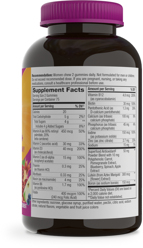 <{%360IMAGE1_14068%}>Nature's Way® | Alive! Women's 50+ Gummy Multivitamin - right side of pack