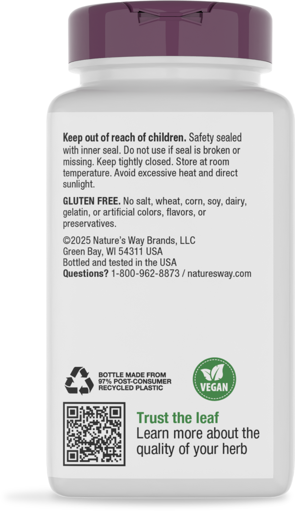 <{%360IMAGE3_12108%}>Nature's Way® | Echinacea Goldenseal Premium Blend - back of pack