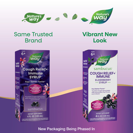<{%MAIN1_13673%}>Nature's Way® | Sambucus Cough Relief +♢ Immune* Elderberry Syrup