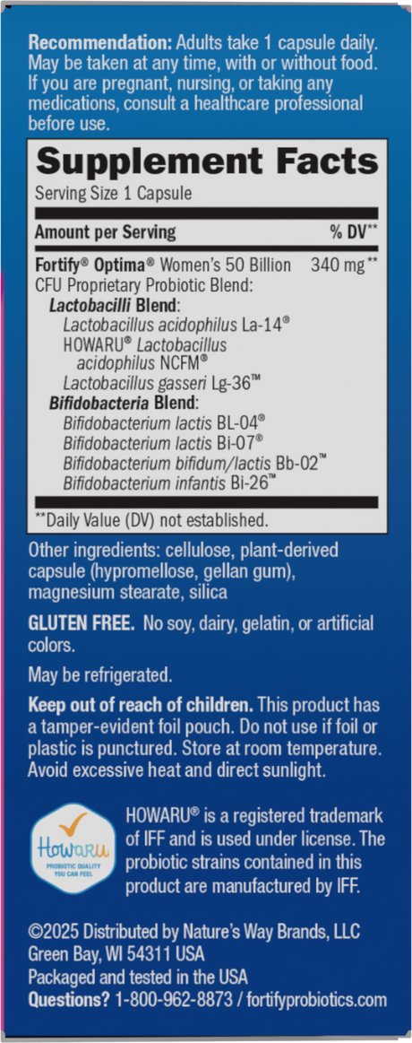 <{%360IMAGE1_10336%}>Nature's Way® | Fortify Optima Women's Advanced Care Probiotic - right side of pack