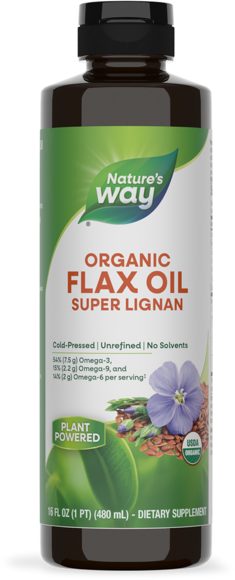 <{%PRIMARY_15428%}>Nature's Way® | Organic Flax Oil Super Lignan, 16 fl oz (480 ml)