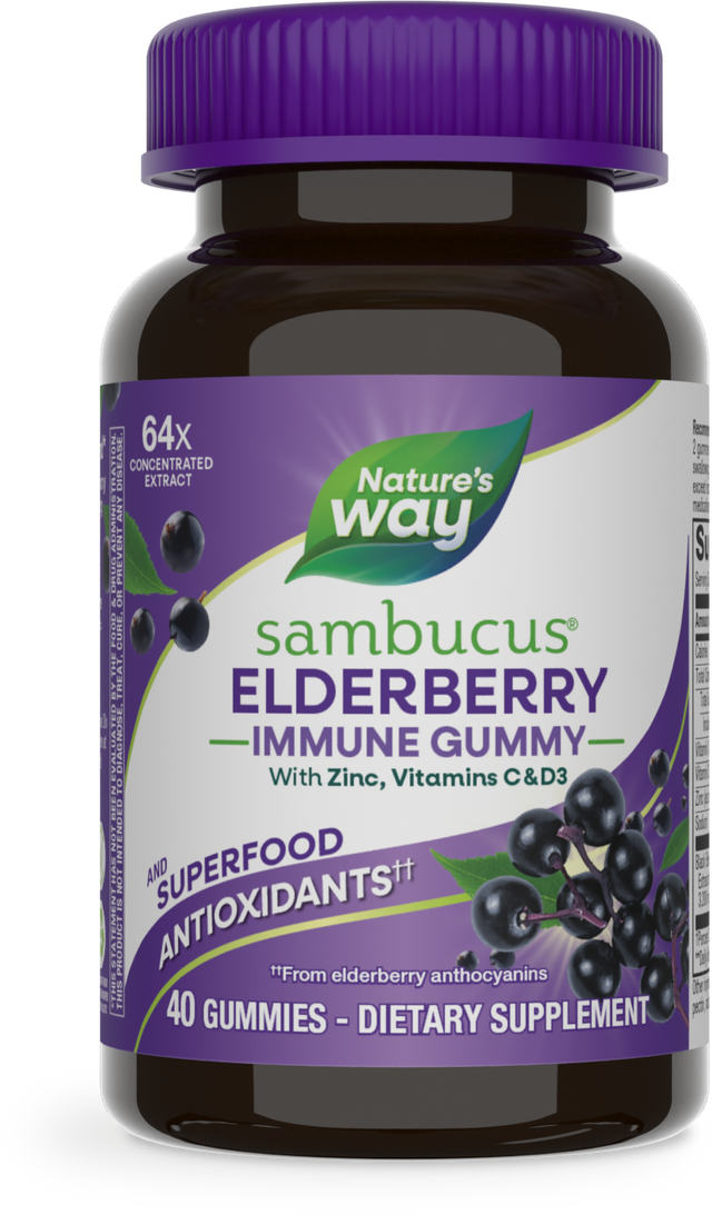 <{%PRIMARY_12345%}>Nature's Way® | Sambucus Elderberry Immune Gummy, 40 gummies, Elderberry