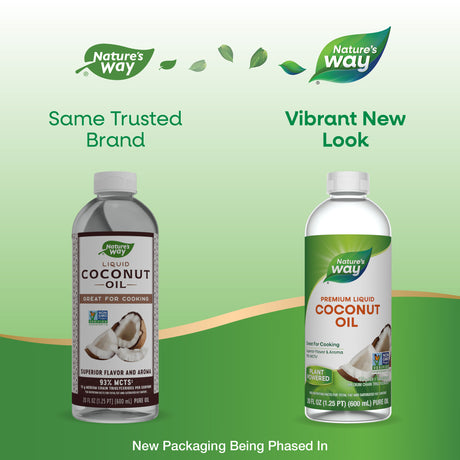 <{%MAIN7_15858%}>Nature's Way® | Liquid Coconut Oil - package updates old to new