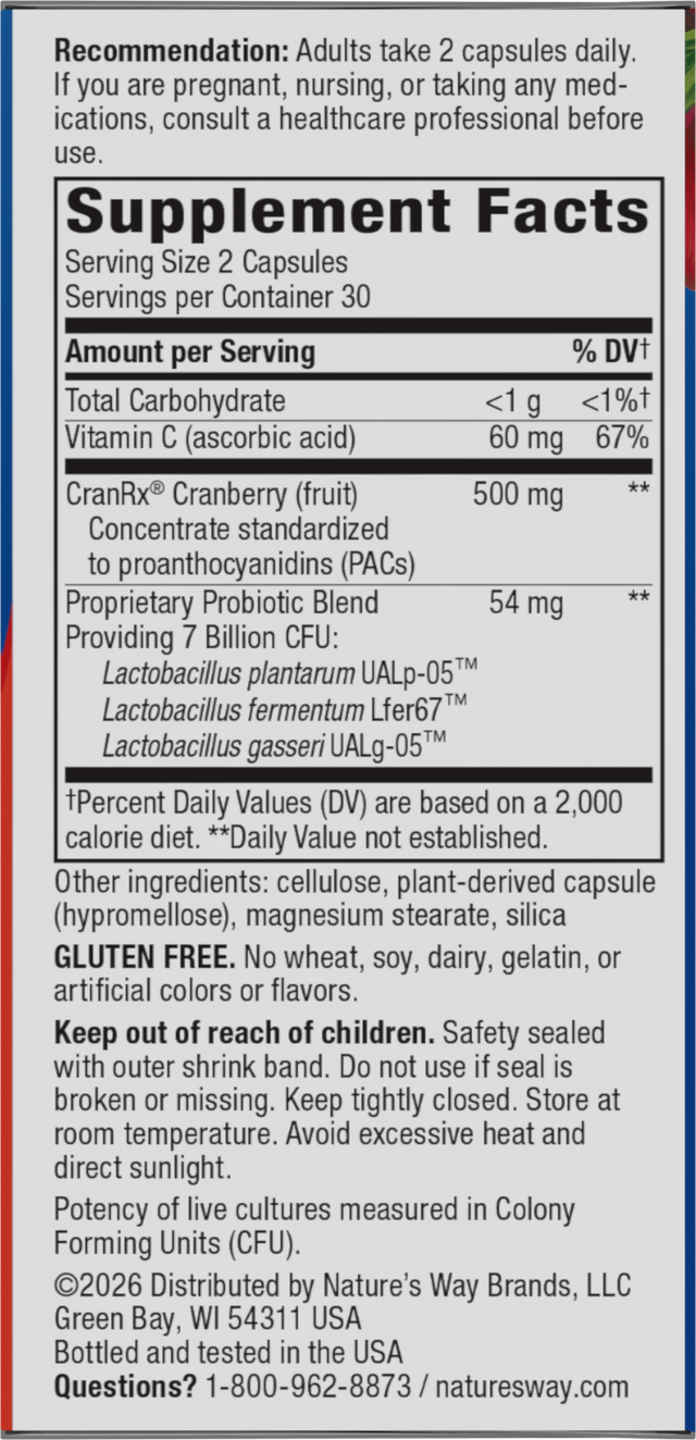 <{%360IMAGE1_11861%}>Nature's Way® | Pearls Urinary Tract Health Probiotic + CranRx - right side of pack