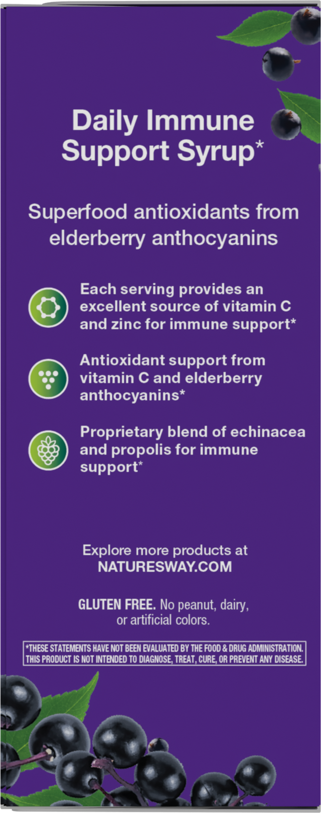 <{%360IMAGE3_6974%}>Nature's Way® | Sambucus Immune Elderberry Syrup - left side of pack