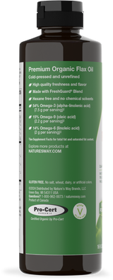<{%360IMAGE2_15428%}>Nature's Way® | Organic Flax Oil Super Lignan - left side of pack