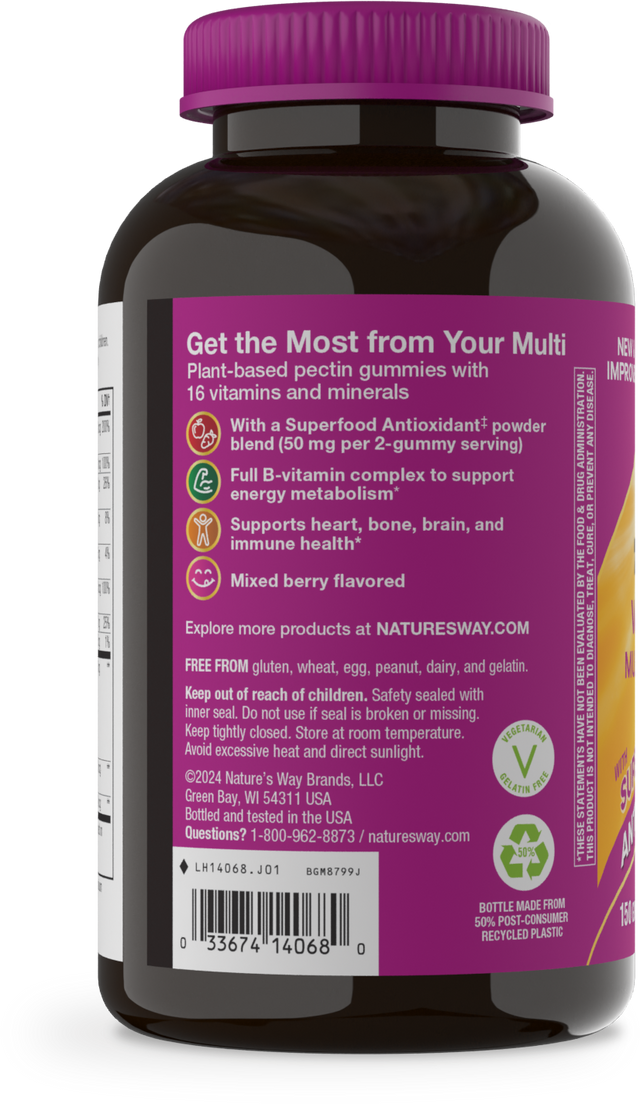 <{%360IMAGE2_14068%}>Nature's Way® | Alive! Women's 50+ Gummy Multivitamin - left side of pack