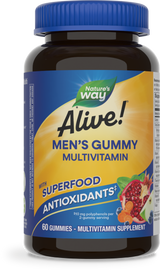 <{%PRIMARY_15900%}>Nature's Way® | Alive! Men's Gummy Multivitamin, 60 gummies, Fruit