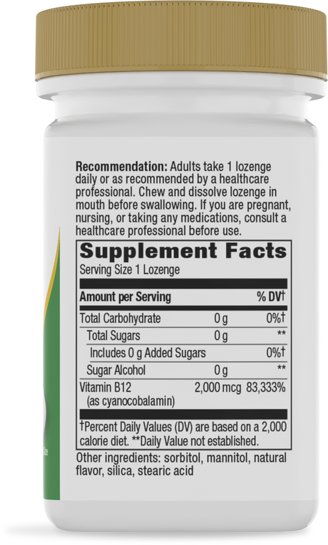 <{%360IMAGE1_40440%}>Nature's Way® | Vitamin B12 Lozenges High Potency - right side of pack