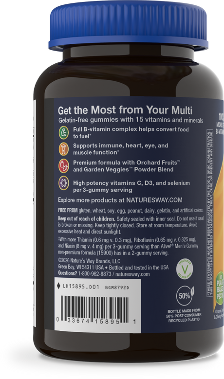 <{%360IMAGE2_15895%}>Nature's Way® | Alive! Premium Men's Gummy Multivitamin - left side of pack