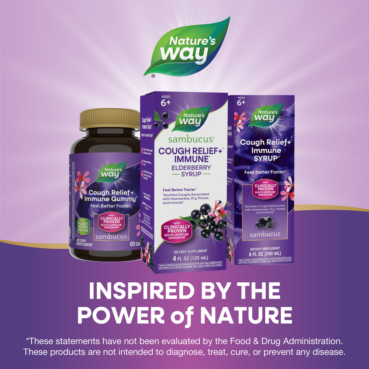 <{%MAIN5_13673%}>Nature's Way® | Sambucus Cough Relief +♢ Immune* Elderberry Syrup