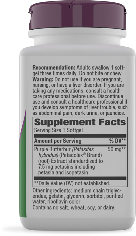 <{%360IMAGE1_04806%}>Nature's Way® | Petadolex Pro-Active - right side of pack
