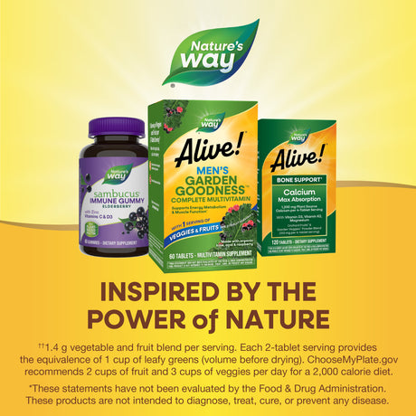 <{%MAIN5_12112%}>Nature's Way® | Alive! Men's Garden Goodness Complete Multivitamin