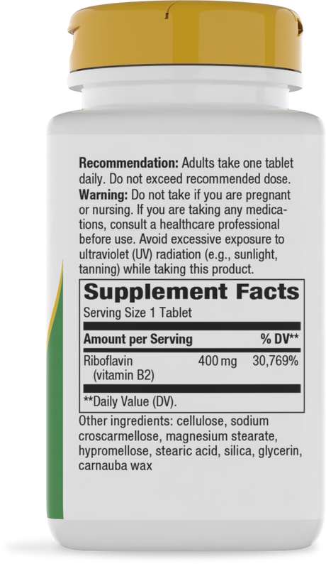 <{%360IMAGE1_16843%}>Nature's Way® | Riboflavin Vitamin B2 - right side of pack