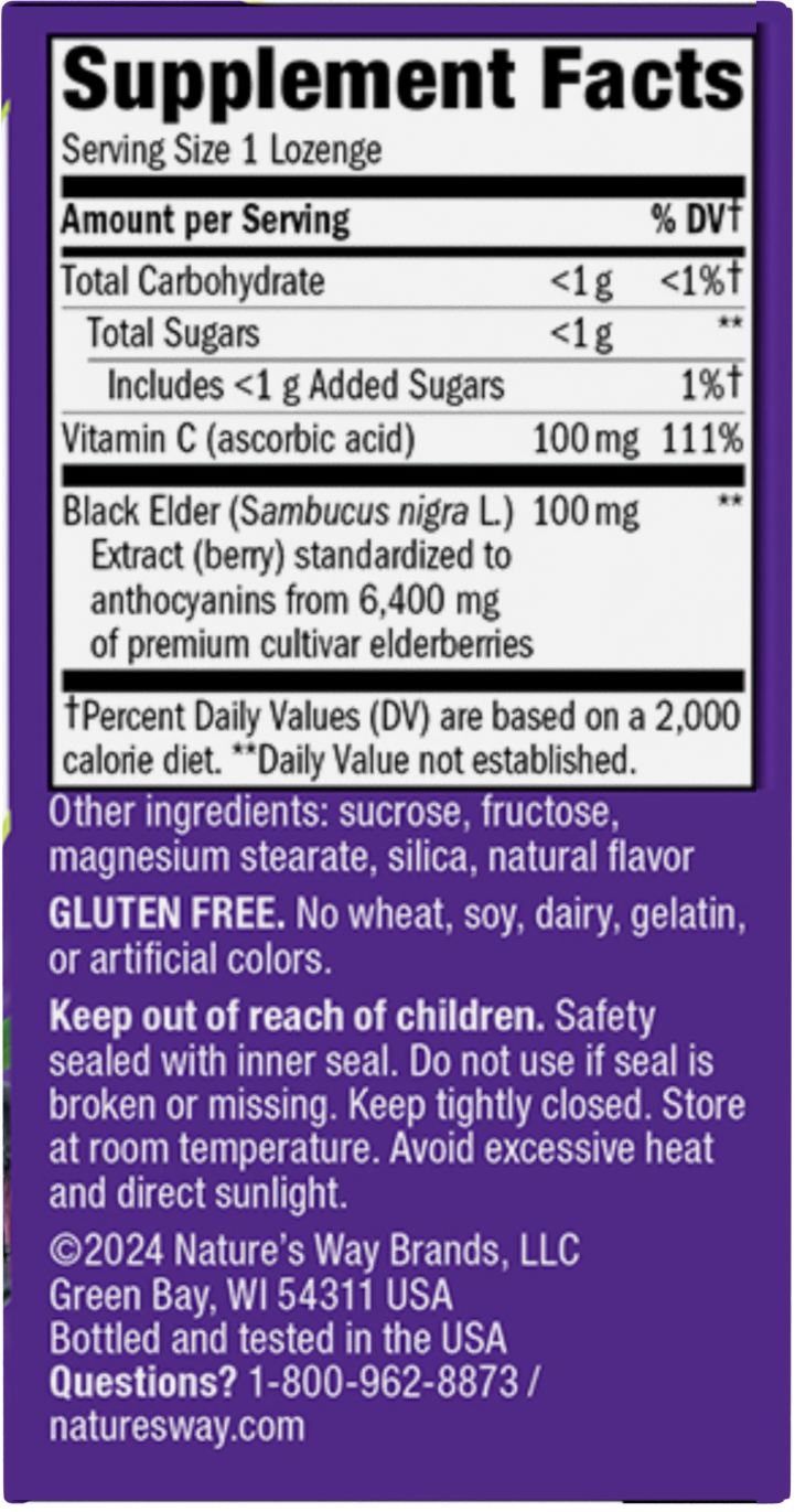 <{%360IMAGE1_14001%}>Nature's Way® | Sambucus Immune Lozenges - right side of pack
