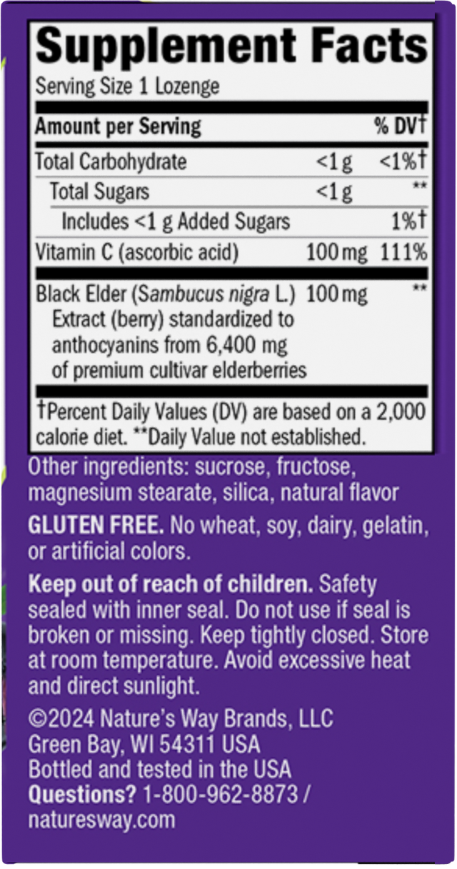 <{%360IMAGE1_14001%}>Nature's Way® | Sambucus Immune Lozenges - right side of pack