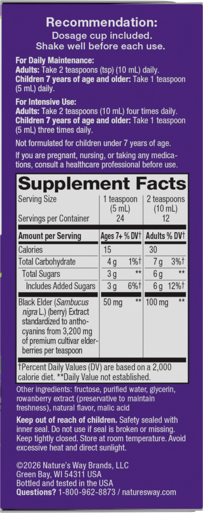 <{%360IMAGE5_6970%}>Nature's Way® | Sambucus Traditional Elderberry Immune Syrup - right side of pack