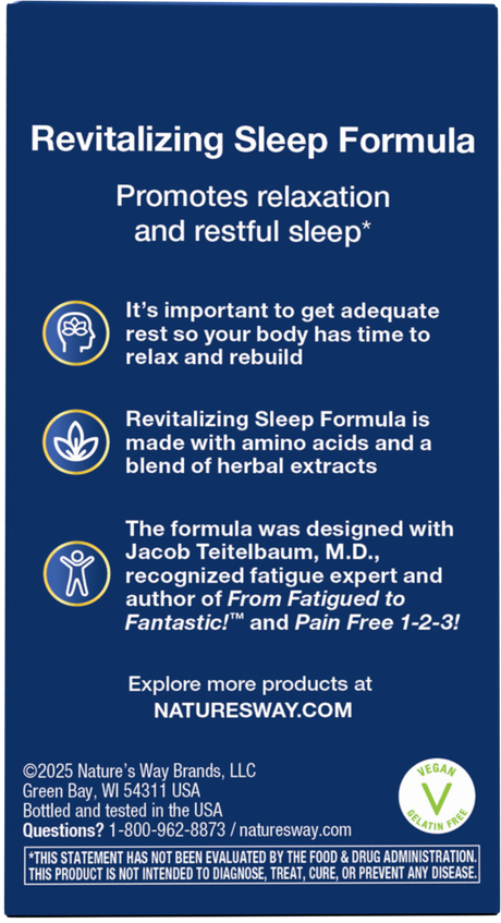 <{%360IMAGE2_03239%}>Nature's Way® | Revitalizing Sleep Formula - back of pack